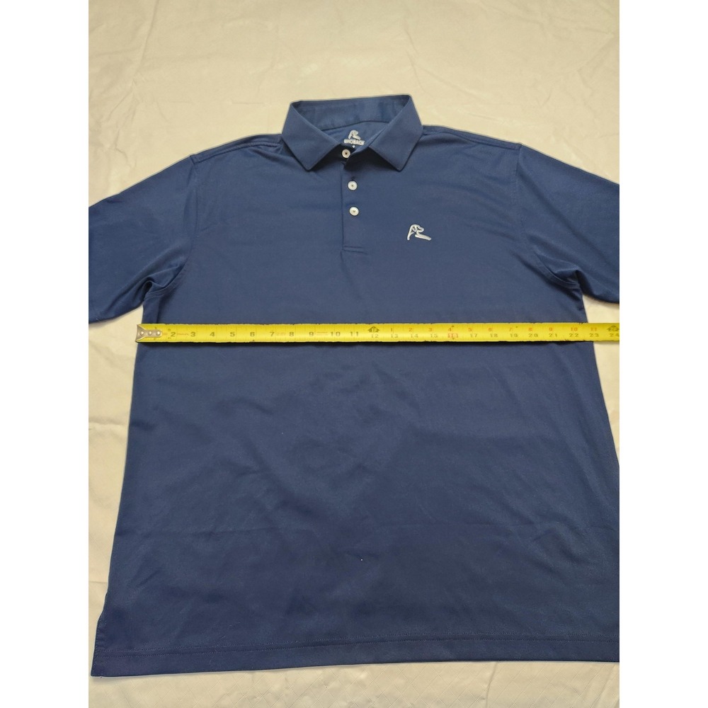 Rhoback Polo Shirt Mens Large Blue Solid Golf Performance Stretch Athletic - Picture 6 of 11